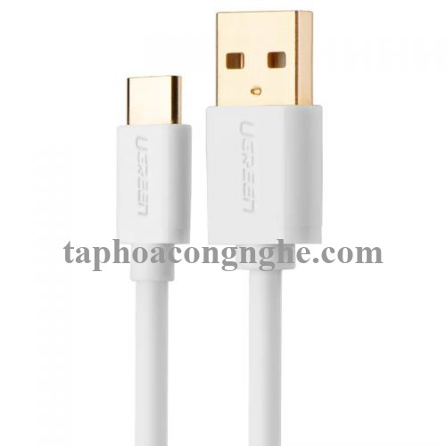 Ugreen 50389 0.5M màu Trắng Cáp USB TypeC sang USB 2.0 Cáp dẹt US141 30050389